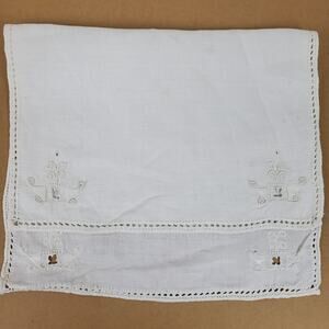 Vintage Crochet Dresser Doily Approximately 17x11 Inch Ivory w/ Cutouts